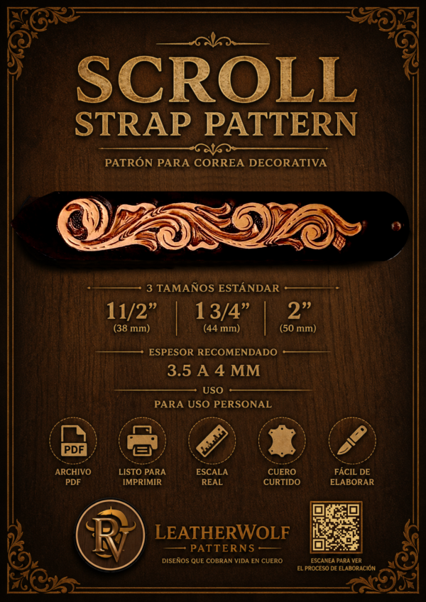 PATRON RVP-002 Patrón para correa decorativa RVP-002